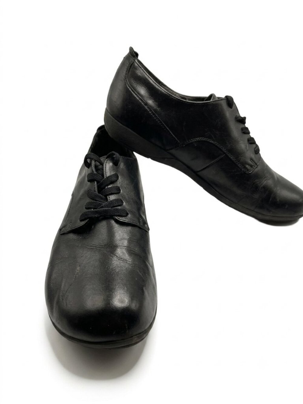 Josef Seibel Black Leather Comfort Oxford Lace-Up Shoes EU 39 US 8